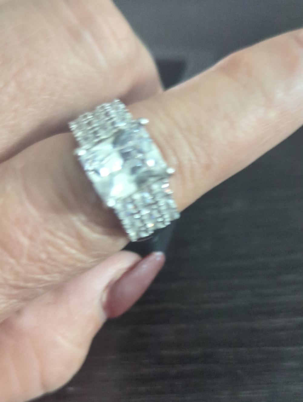 Silver Crystal Multi-Row Statement Ring - Women Jewelry